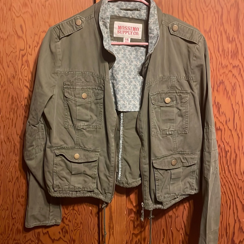 Olive green zip jacket